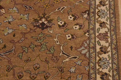 handmade Transitional Kashan Gold Ivory Hand Knotted RUNNER 100% WOOL area rug 3' x 10'
