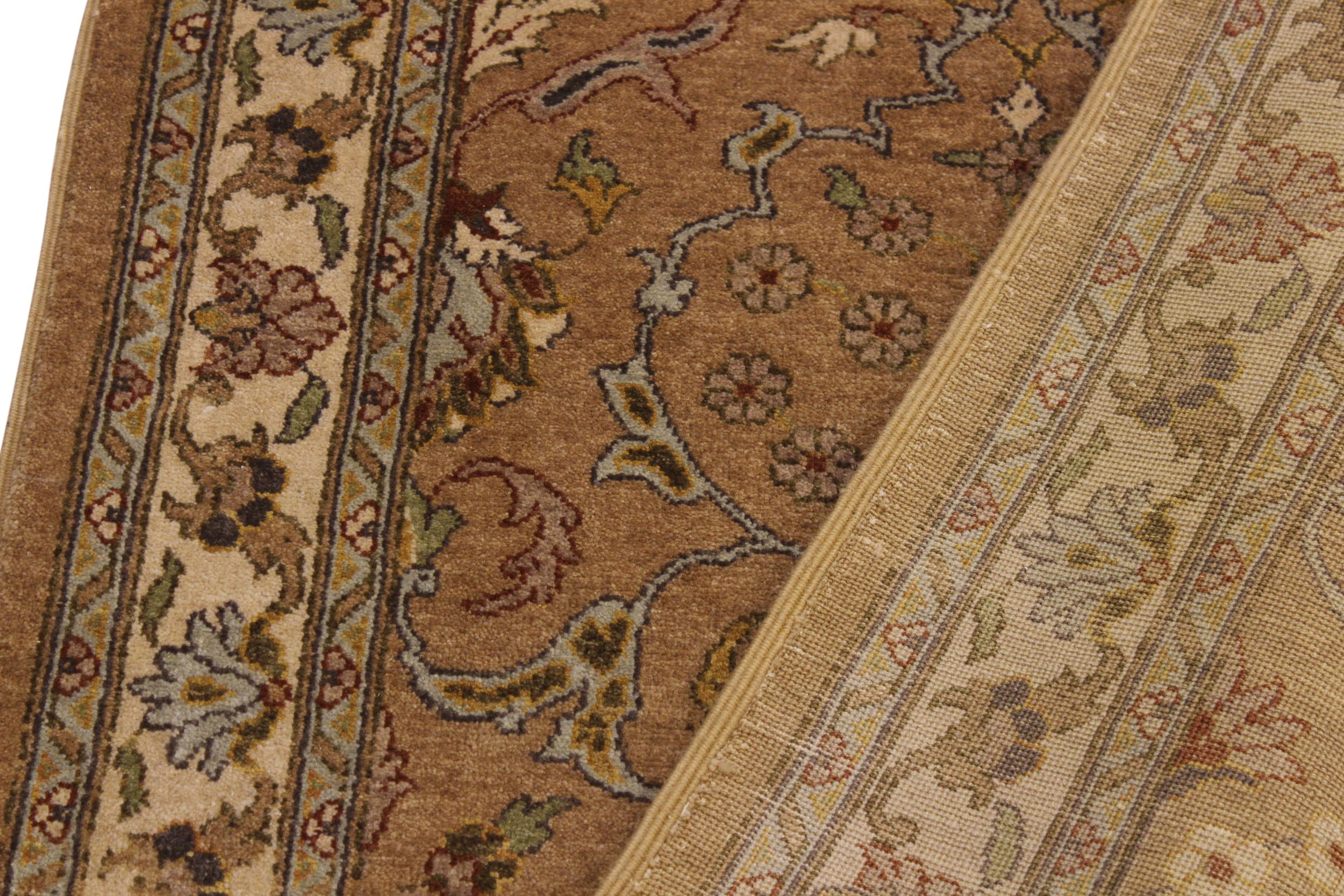 handmade Transitional Kashan Gold Ivory Hand Knotted RUNNER 100% WOOL area rug 3' x 10'