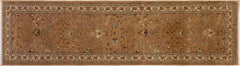 handmade Transitional Kashan Gold Ivory Hand Knotted RUNNER 100% WOOL area rug 3' x 10'