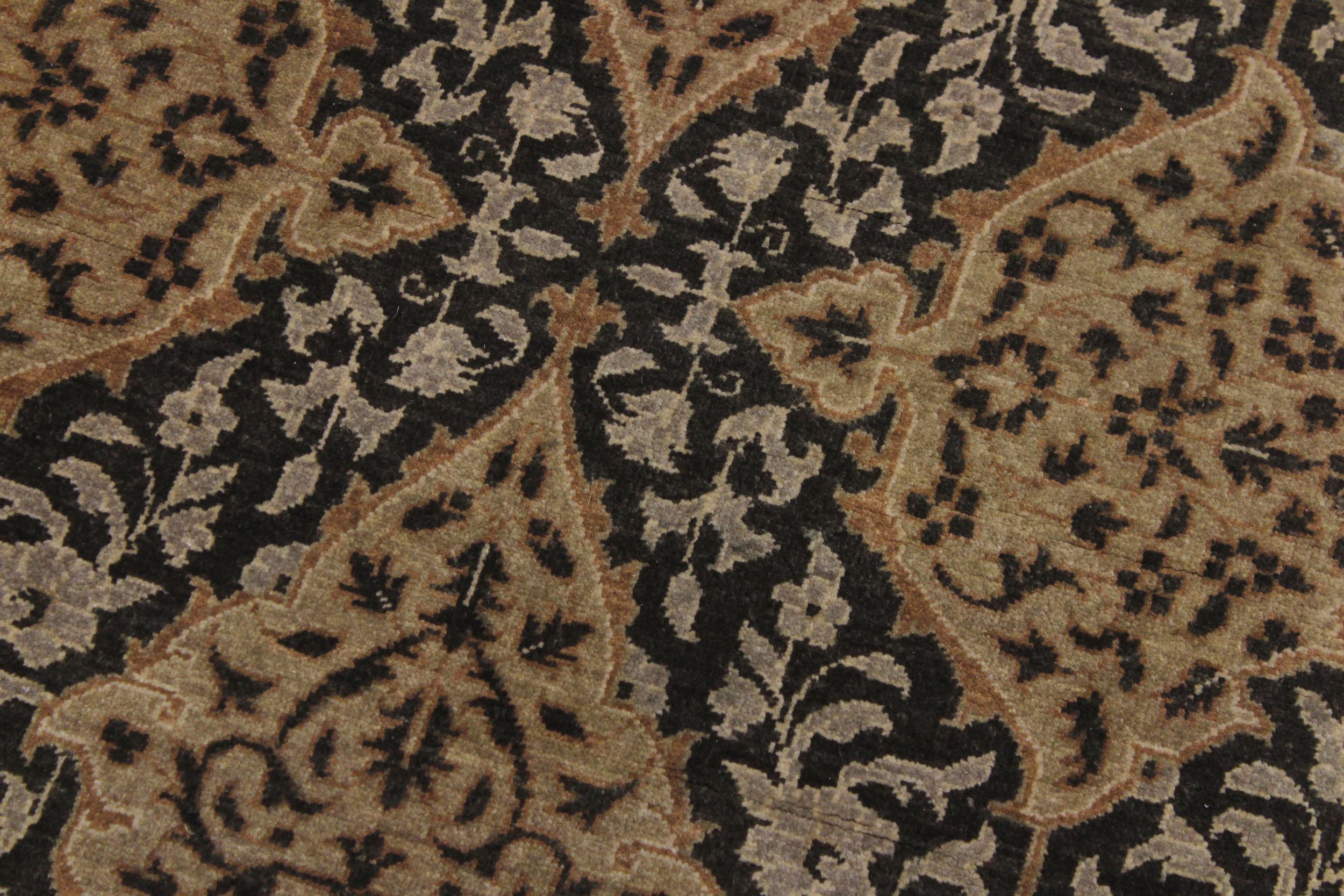 handmade Transitional Veg Dye Brown Gold Hand Knotted RUNNER 100% WOOL area rug 4' x 13'