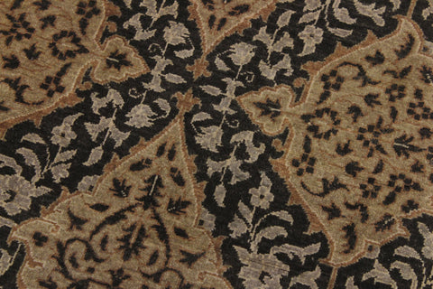handmade Transitional Veg Dye Brown Gold Hand Knotted RUNNER 100% WOOL area rug 4' x 13'