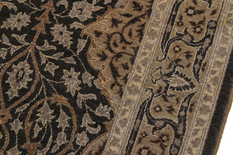 handmade Transitional Veg Dye Brown Gold Hand Knotted RUNNER 100% WOOL area rug 4' x 13'