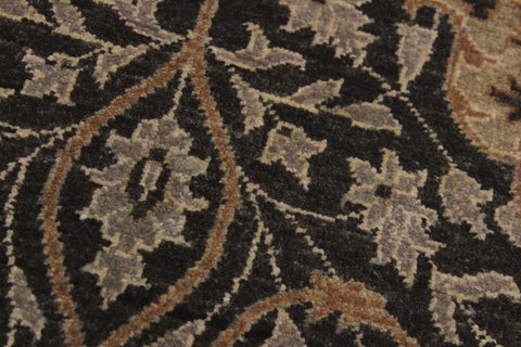 handmade Transitional Veg Dye Brown Gold Hand Knotted RUNNER 100% WOOL area rug 4' x 13'