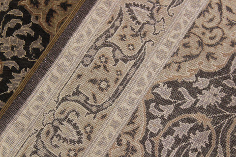 handmade Transitional Veg Dye Brown Gold Hand Knotted RUNNER 100% WOOL area rug 4' x 13'