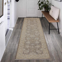 handmade Traditional Kafkaz Lt. Brown Ivory Hand Knotted RUNNER 100% WOOL area rug 3' x 10'