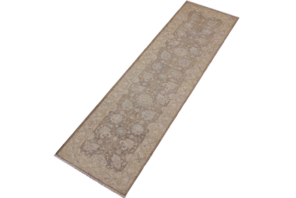 handmade Traditional Kafkaz Lt. Brown Ivory Hand Knotted RUNNER 100% WOOL area rug 3' x 10'