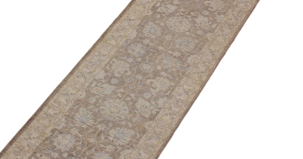 handmade Traditional Kafkaz Lt. Brown Ivory Hand Knotted RUNNER 100% WOOL area rug 3' x 10'