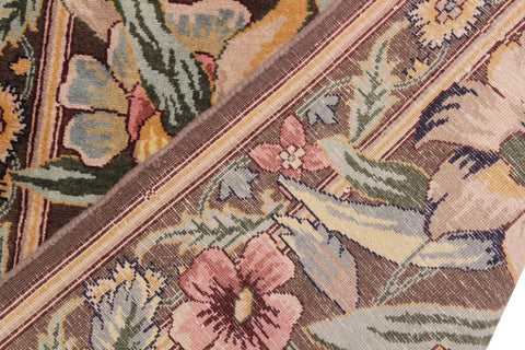 handmade Traditional Gulzar Brown Pink Hand Knotted RUNNER 100% WOOL area rug 3' x 13'