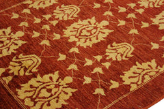 handmade Transitional Kafkaz Red Gold Hand Knotted RECTANGLE 100% WOOL area rug 4 x 6