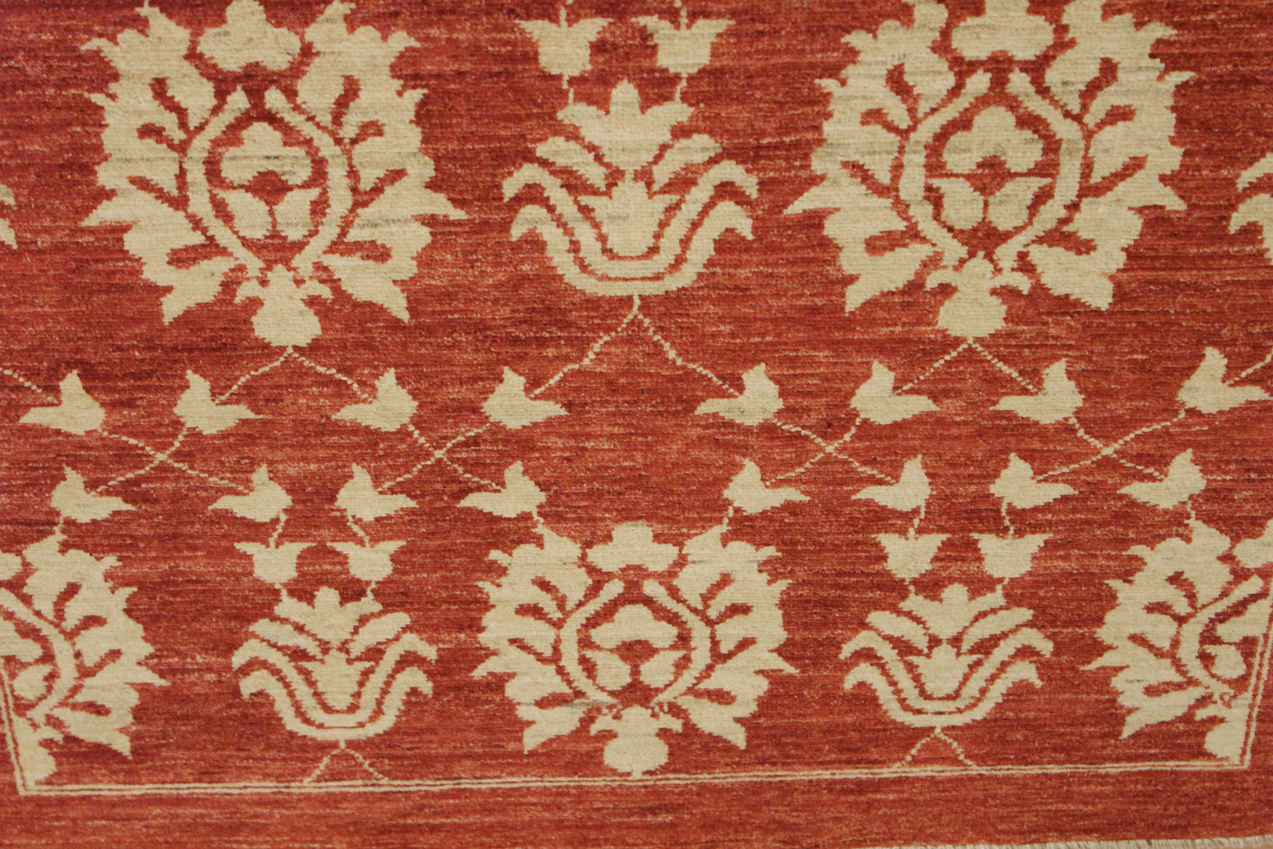 handmade Modern Kafkaz Red Gold Hand Knotted RECTANGLE 100% WOOL area rug 4' x 6'