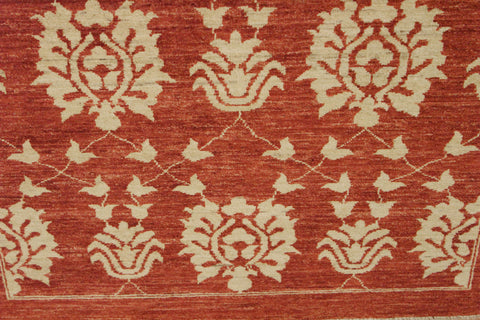 handmade Modern Kafkaz Red Gold Hand Knotted RECTANGLE 100% WOOL area rug 4' x 6'