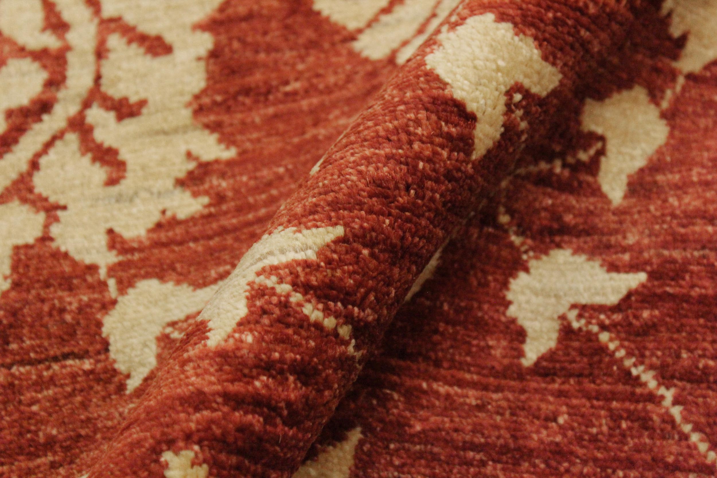 handmade Modern Kafkaz Red Gold Hand Knotted RECTANGLE 100% WOOL area rug 4' x 6'