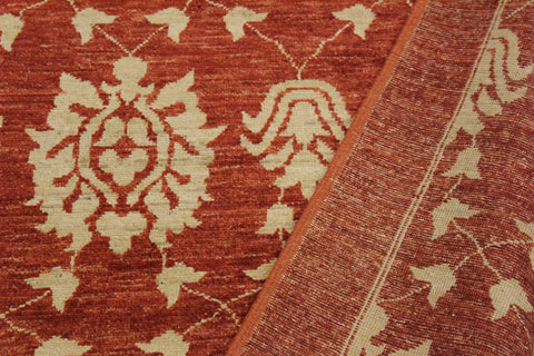 handmade Modern Kafkaz Red Gold Hand Knotted RECTANGLE 100% WOOL area rug 4' x 6'