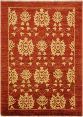 handmade Transitional Kafkaz Red Gold Hand Knotted RECTANGLE 100% WOOL area rug 4 x 6