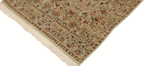 handmade Transitional Sayra Lt. Green Rust Hand Knotted RECTANGLE 100% WOOL area rug 4x6