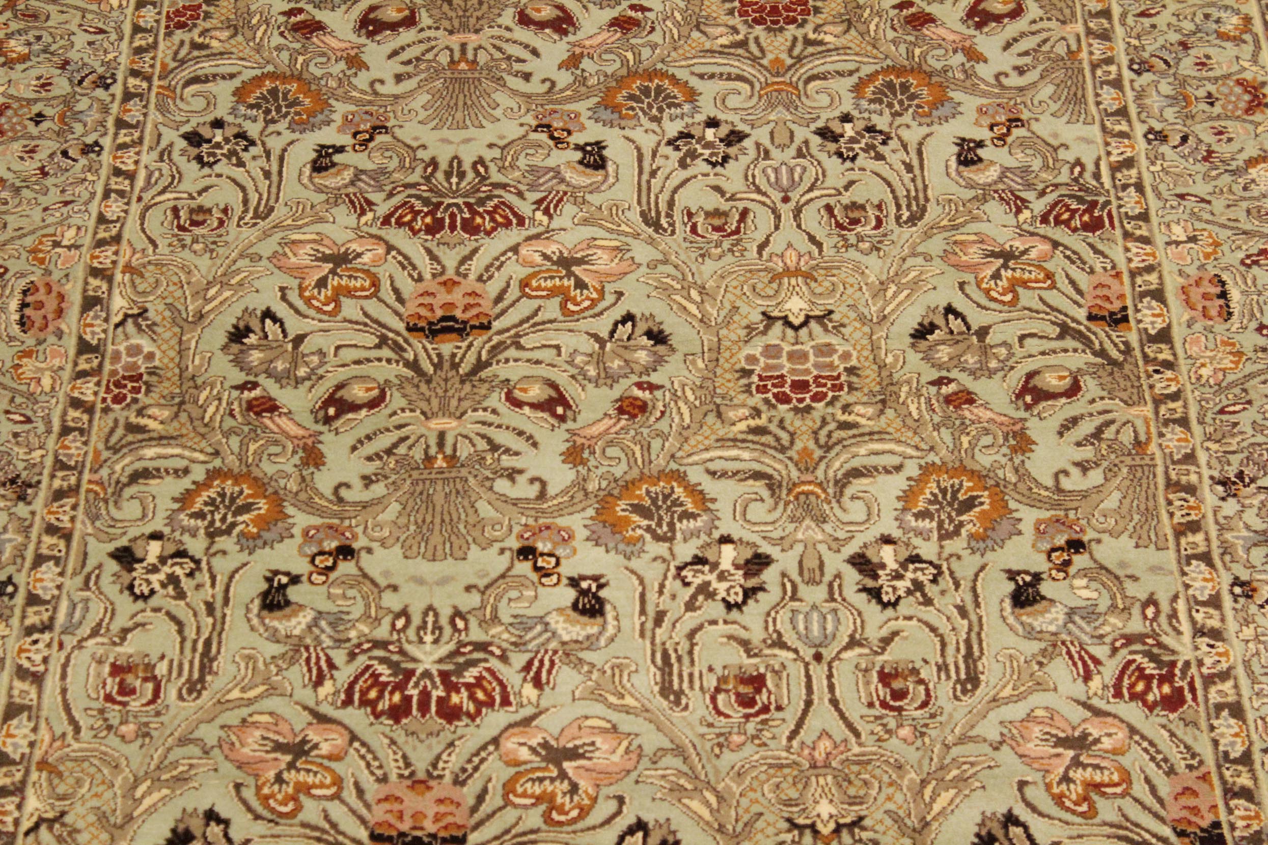 handmade Transitional Sayra Lt. Green Rust Hand Knotted RECTANGLE 100% WOOL area rug 4x6