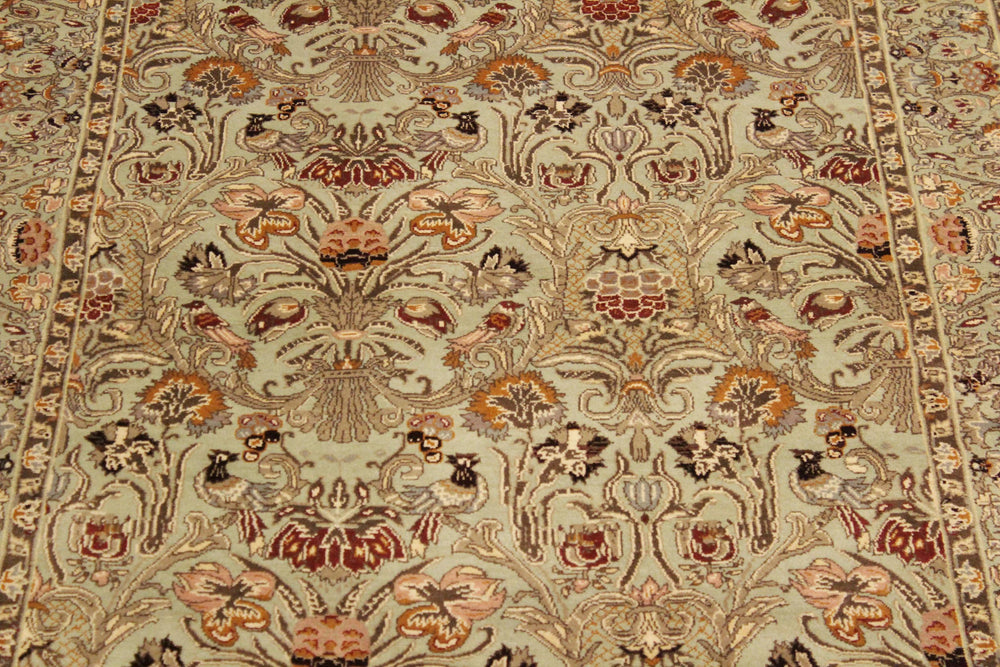 handmade Transitional Sayra Lt. Green Rust Hand Knotted RECTANGLE 100% WOOL area rug 4x6