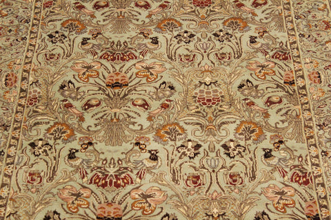 handmade Transitional Sayra Lt. Green Rust Hand Knotted RECTANGLE 100% WOOL area rug 4x6