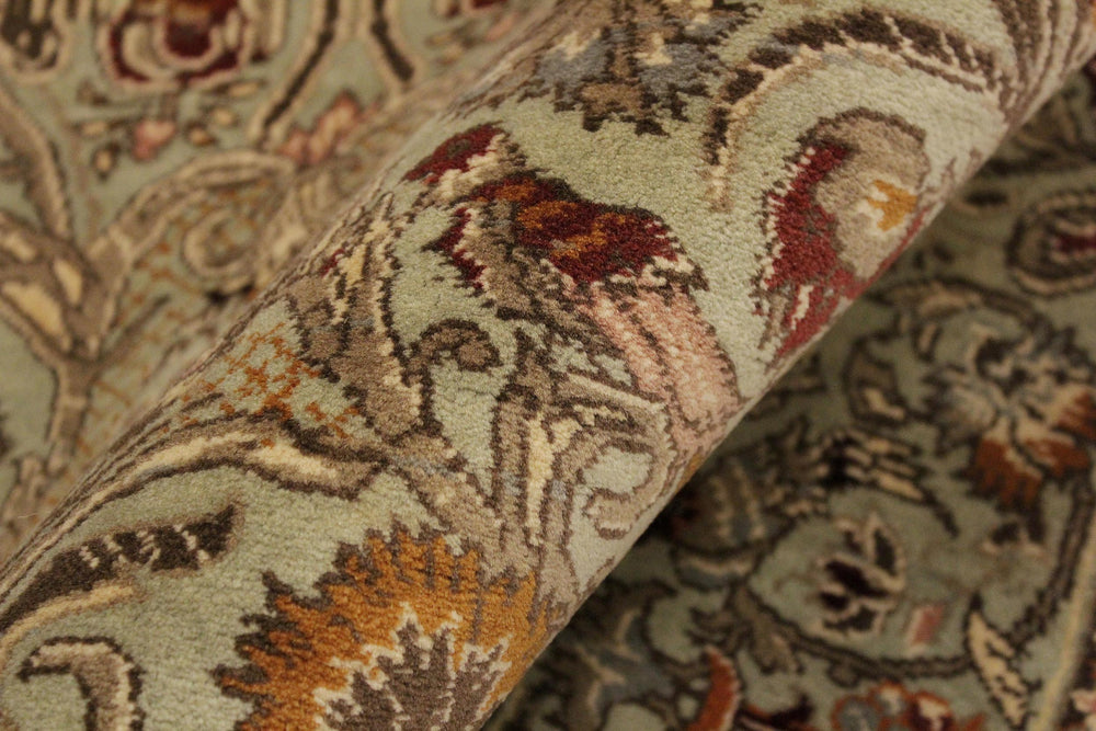 handmade Transitional Sayra Lt. Green Rust Hand Knotted RECTANGLE 100% WOOL area rug 4x6