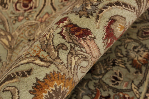 handmade Transitional Sayra Lt. Green Rust Hand Knotted RECTANGLE 100% WOOL area rug 4x6