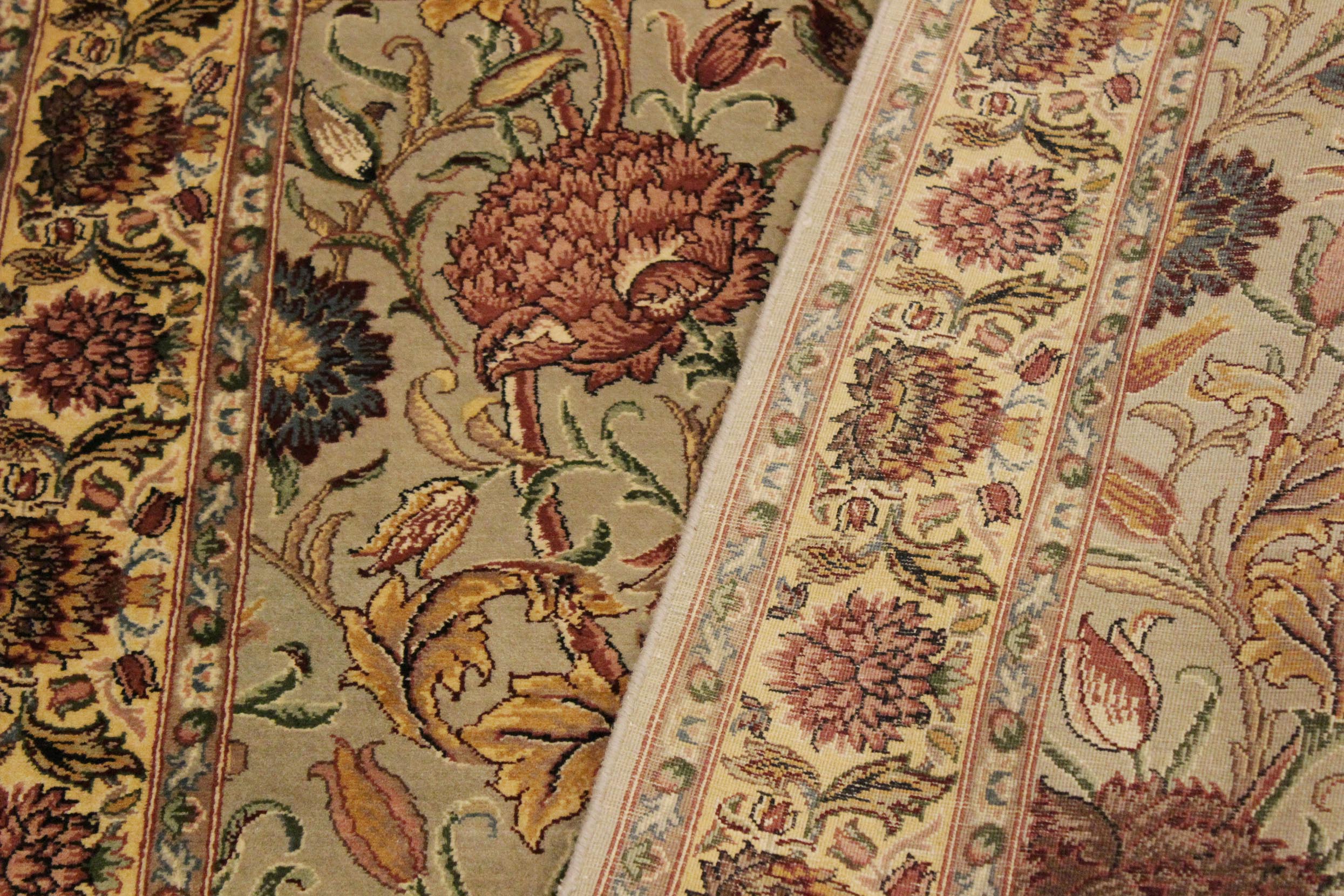 handmade Transitional Kamal Taupe Gold Hand Knotted RECTANGLE 100% WOOL area rug 4x6