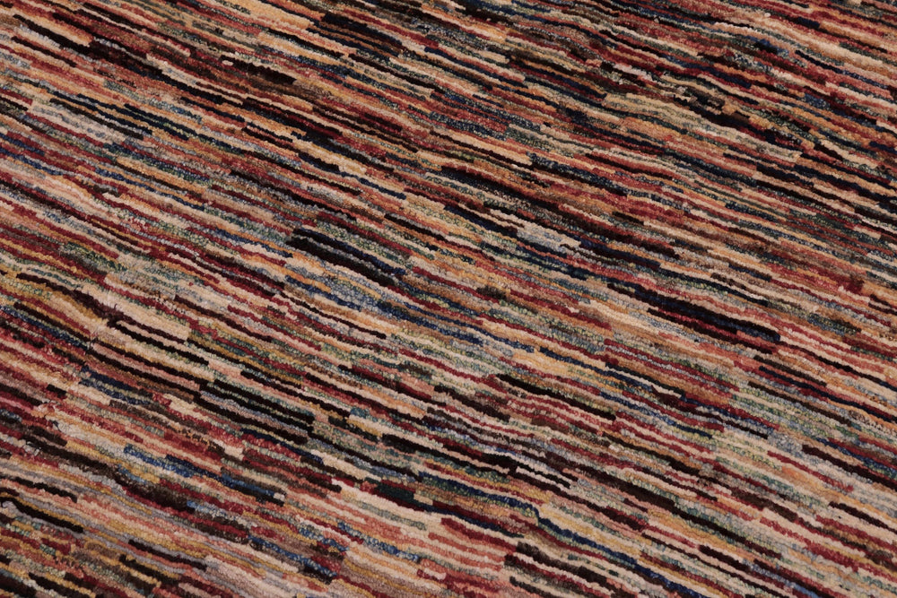 handmade Modern Gabbeh Beige Blue Hand Knotted RECTANGLE 100% WOOL area rug 4' x 5'
