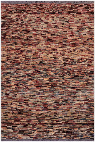 Bohemian Gabbeh Gussie Beige/Blue Wool Rug - 4'3'' x 5'3''