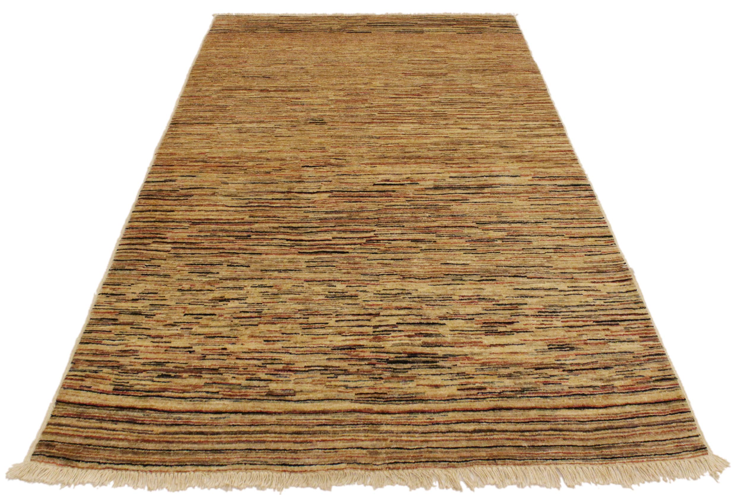 handmade Modern Gabbeh Beige Rust Hand Knotted RECTANGLE 100% WOOL area rug 4' x 6'