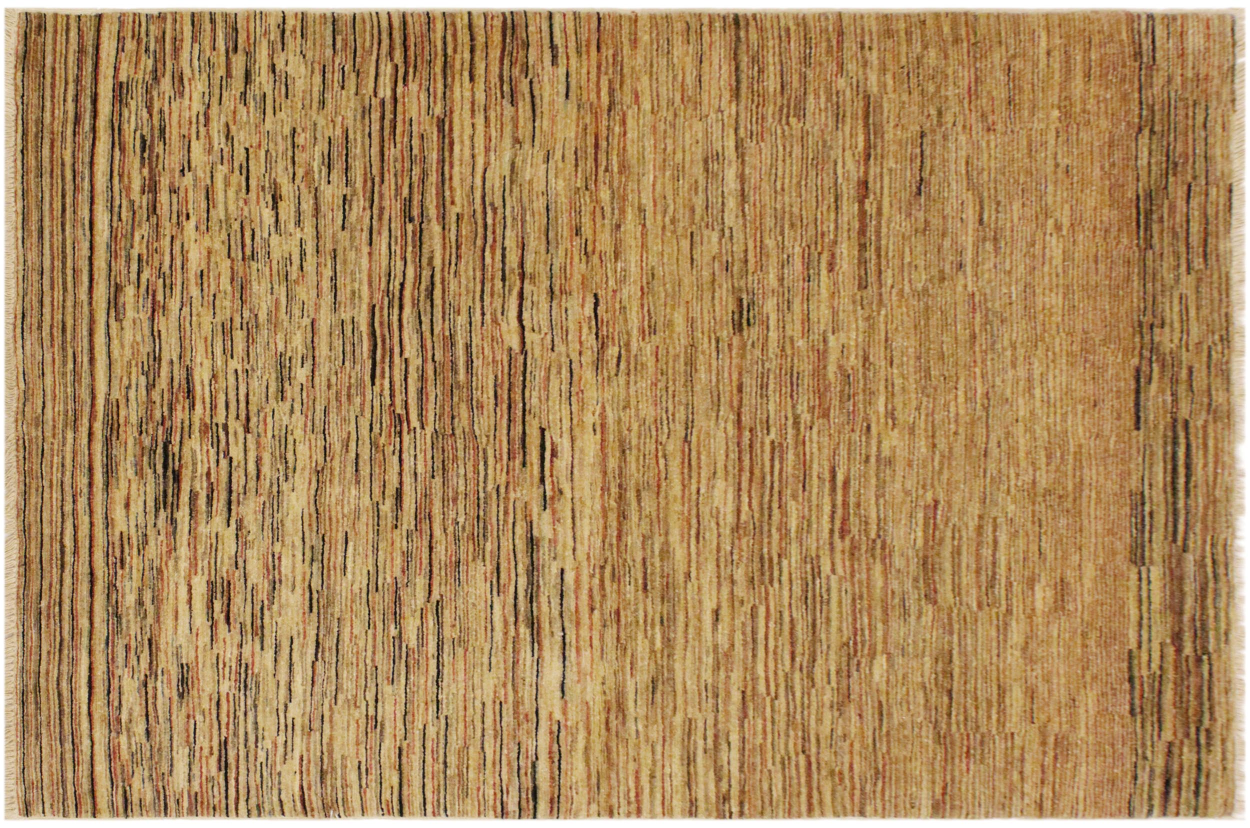 handmade Modern Gabbeh Beige Rust Hand Knotted RECTANGLE 100% WOOL area rug 4' x 6'