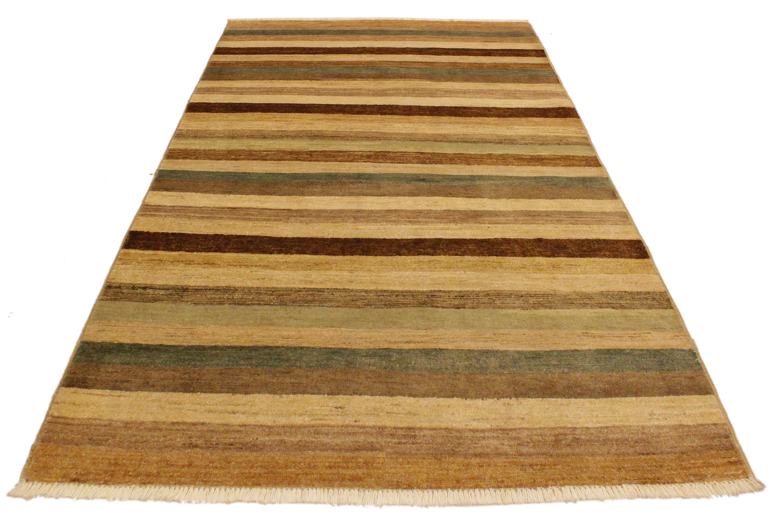 handmade Modern Gabbeh Beige Green Hand Knotted RECTANGLE 100% WOOL area rug 4' x 6'