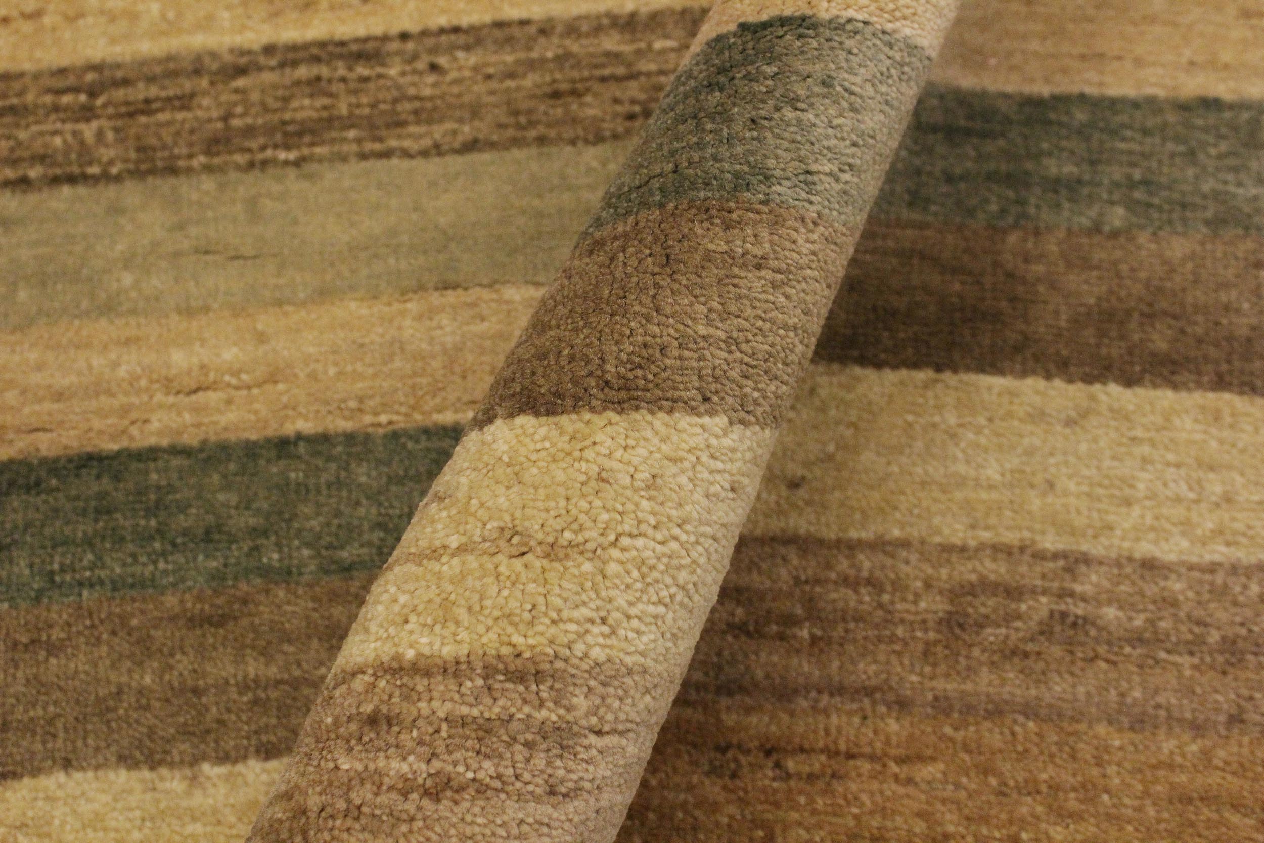 handmade Modern Gabbeh Beige Green Hand Knotted RECTANGLE 100% WOOL area rug 4' x 6'
