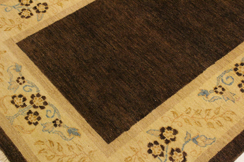 handmade Modern Gabbeh Brown Beige Hand Knotted RECTANGLE 100% WOOL area rug 4' x 6'