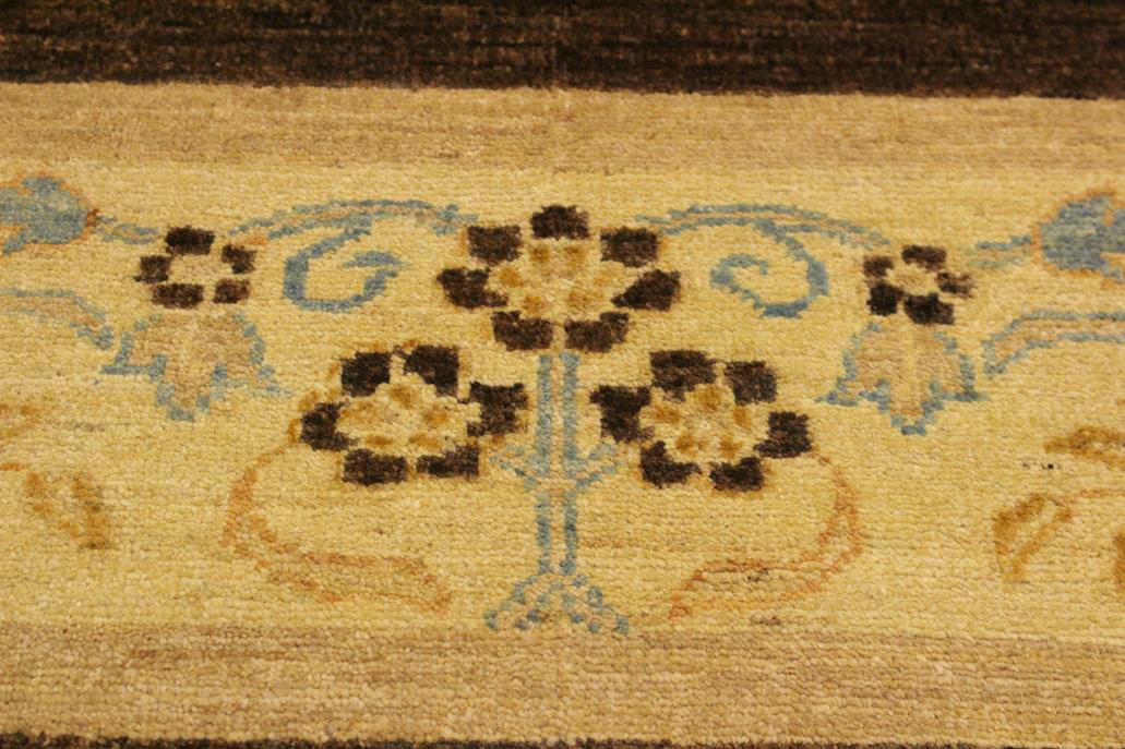 handmade Modern Gabbeh Brown Beige Hand Knotted RECTANGLE 100% WOOL area rug 4 x 6
