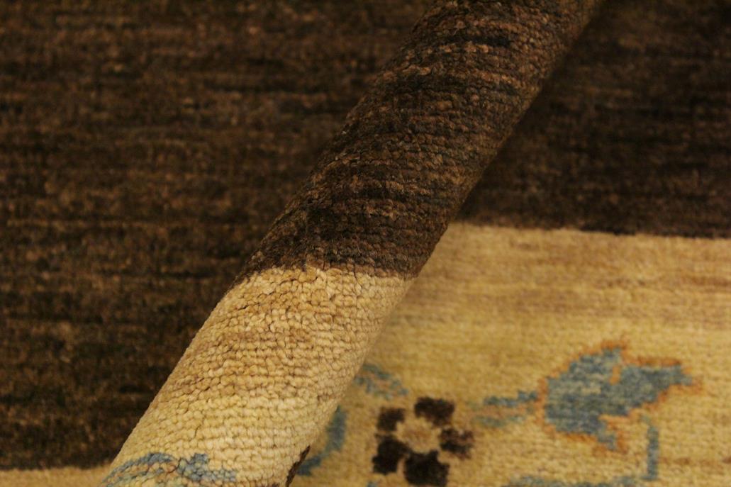 handmade Modern Gabbeh Brown Beige Hand Knotted RECTANGLE 100% WOOL area rug 4 x 6