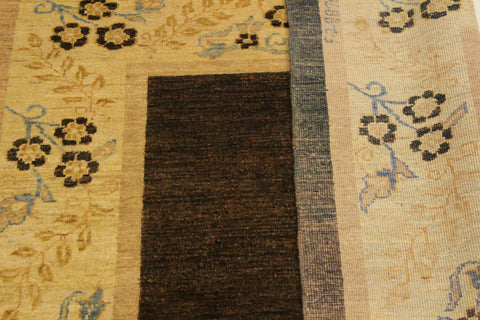 handmade Modern Gabbeh Brown Beige Hand Knotted RECTANGLE 100% WOOL area rug 4' x 6'