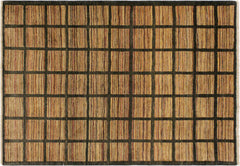handmade Modern Gabbeh Charcoal Rust Hand Knotted RECTANGLE 100% WOOL area rug 4' x 6'
