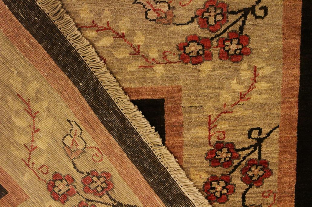 handmade Modern Gabbeh Brown Tan Hand Knotted RECTANGLE 100% WOOL area rug 4 x 6