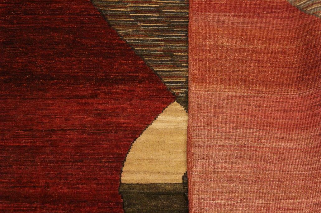 handmade Modern Gabbeh Red Brown Hand Knotted RECTANGLE 100% WOOL area rug 4  x 6 