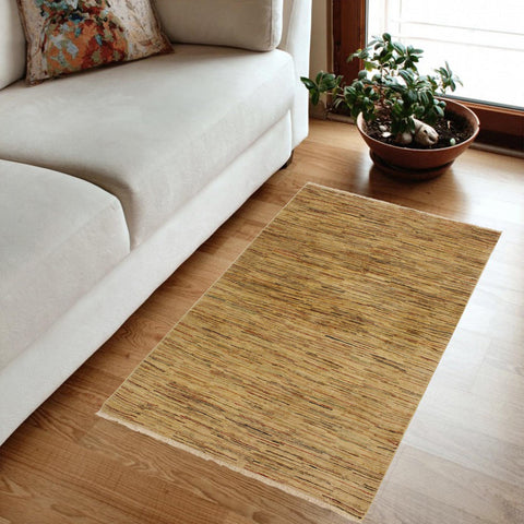 handmade Modern Gabbeh Beige Rust Hand Knotted RECTANGLE 100% WOOL area rug 4' x 6'