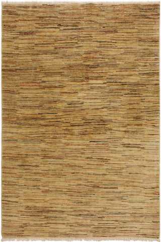 Modern Gabbeh Bennie Beige/Rust Wool Rug - 4'0'' x 5'9''
