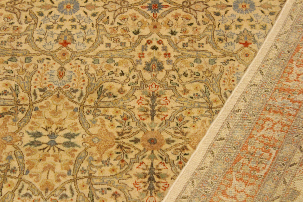 handmade Transitional Tabriz Beige Rust Hand Knotted RECTANGLE 100% WOOL area rug 4x6