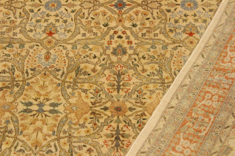 handmade Transitional Tabriz Beige Rust Hand Knotted RECTANGLE 100% WOOL area rug 4x6
