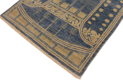 handmade Modern Kafkaz Lt. Blue Lt. Green Hand Knotted RECTANGLE 100% WOOL area rug 4 x 6