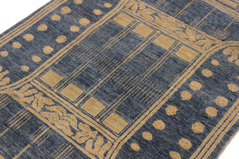 handmade Traditional Kafkaz Lt. Blue Lt. Green Hand Knotted RECTANGLE 100% WOOL area rug 4x6