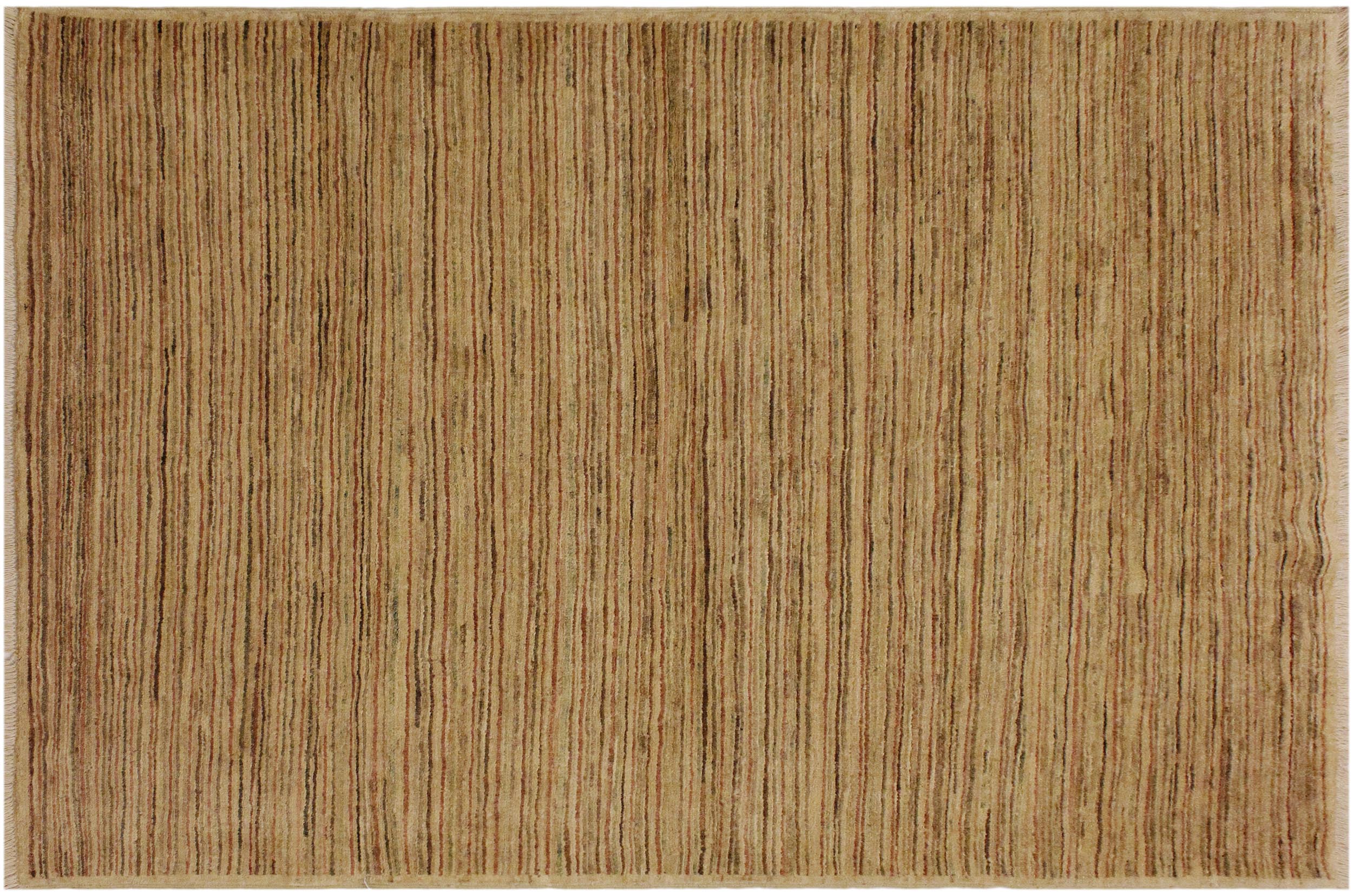 handmade Modern Gabbeh Beige Rust Hand Knotted RECTANGLE 100% WOOL area rug 4' x 6'