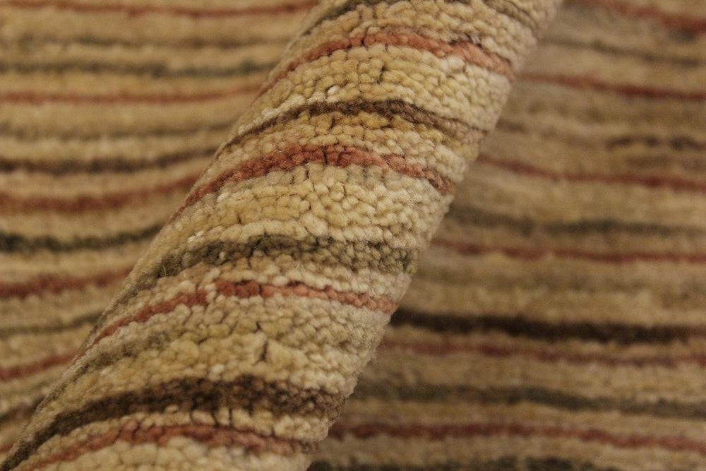 handmade Modern Gabbeh Beige Rust Hand Knotted RECTANGLE 100% WOOL area rug 4' x 6'