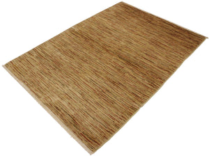 handmade Modern Gabbeh Beige Rust Hand Knotted RECTANGLE 100% WOOL area rug 4' x 6'