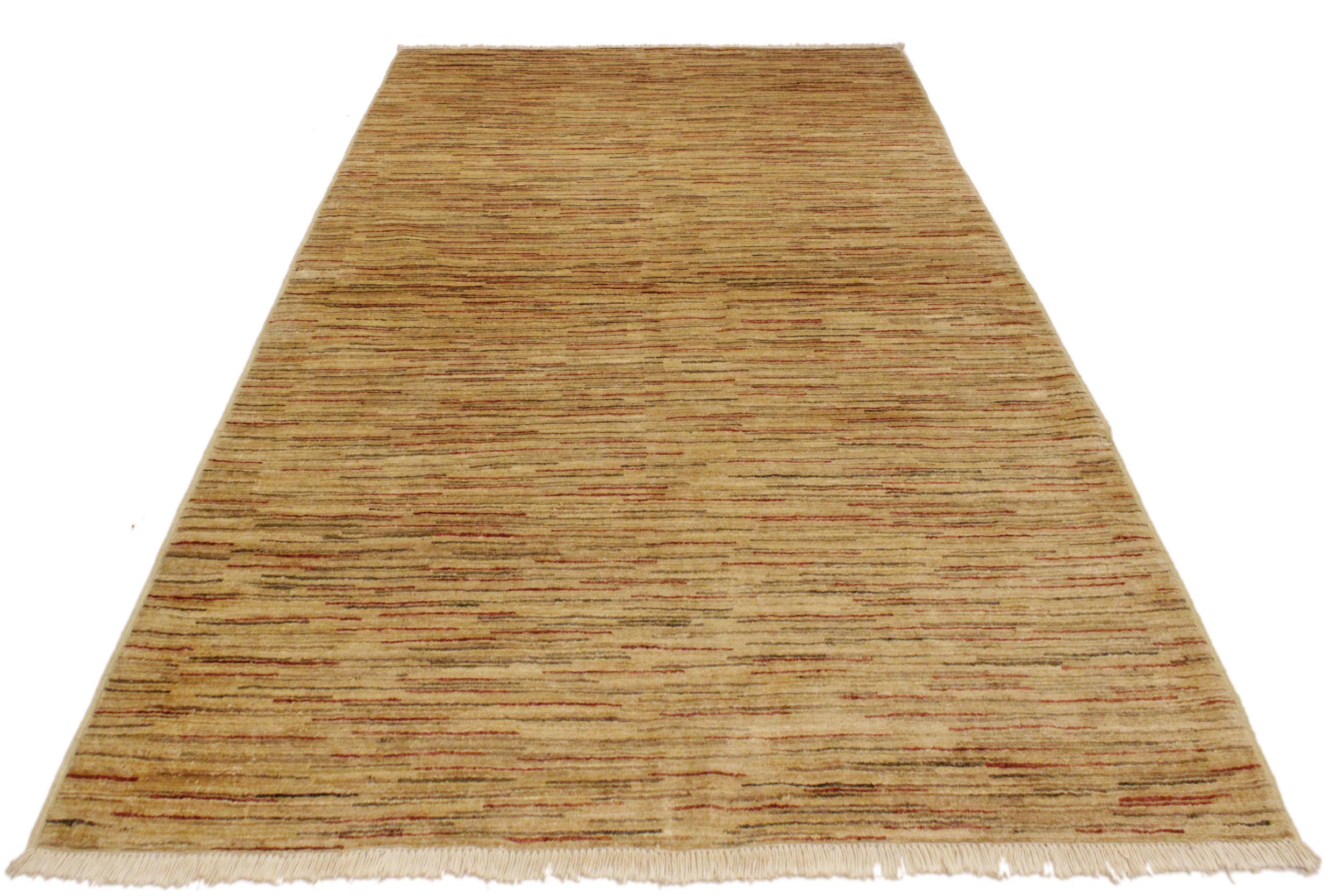 handmade Modern Gabbeh Beige Rust Hand Knotted RECTANGLE 100% WOOL area rug 4' x 6'