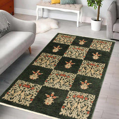 handmade Modern Drake Green Lt. Green Hand Knotted RECTANGLE 100% WOOL area rug 4' x 6'