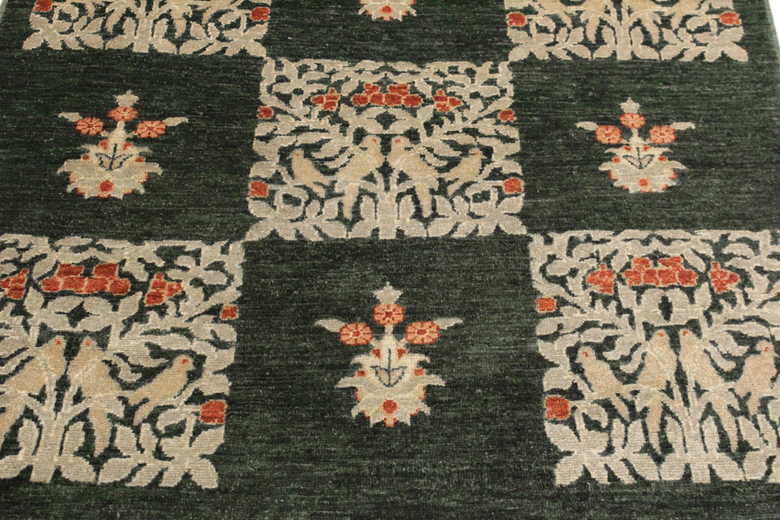 handmade Modern Drake Green Lt. Green Hand Knotted RECTANGLE 100% WOOL area rug 4' x 6'